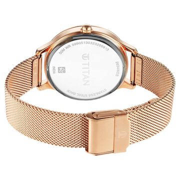 Titan Purple Glam It Up Pink Dial Analog with Date Stainless Steel Strap Watch for Women