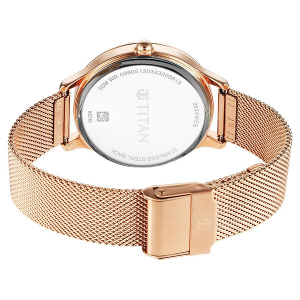 Titan Purple Glam It Up Pink Dial Analog with Date Stainless Steel Strap Watch for Women - image number 4