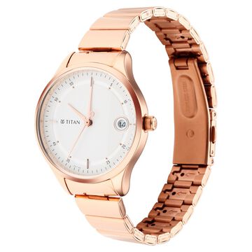 Titan Workwear Silver Dial Women Watch With Stainless Steel Strap