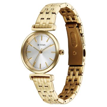 Titan Workmode Quartz Analog Silver Dial Stainless Steel Strap Watch For Women