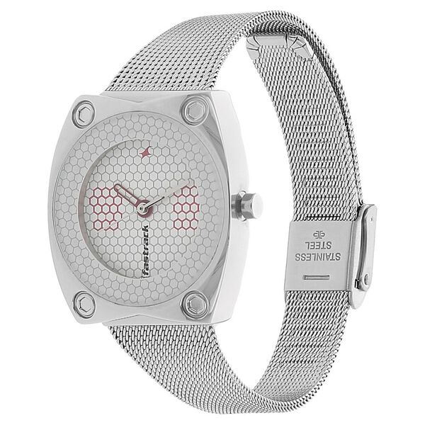 Fastrack Quartz Analog White Dial Stainless Steel Strap Watch for Girls - image number 1