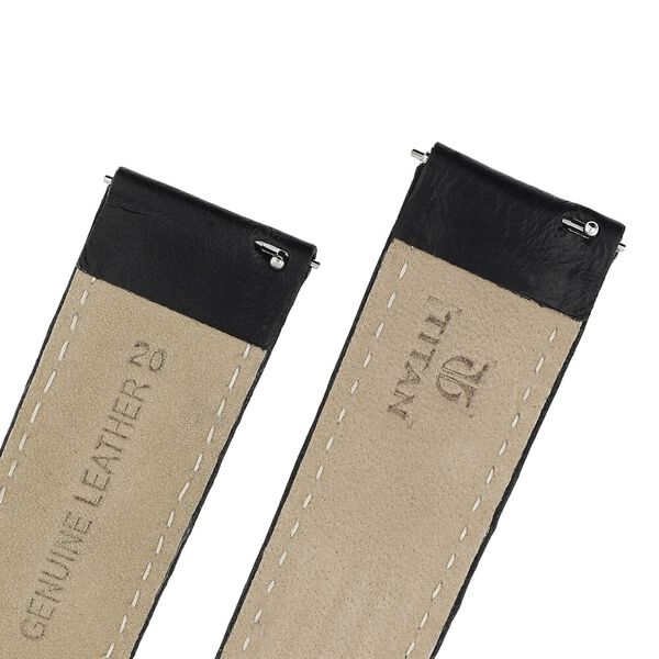 20 mm Black Genuine Leather Strap for Men - image number 4