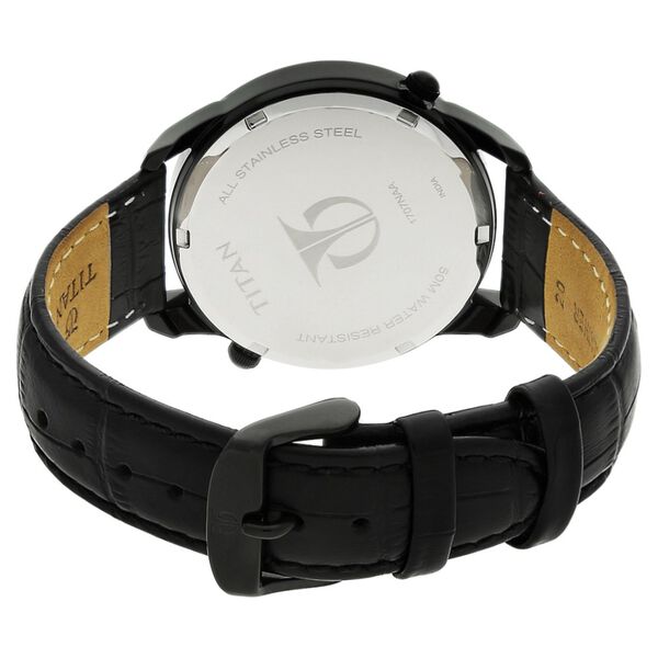 Titan Quartz Analog Black Dial Leather Strap Watch for Men - image number 3