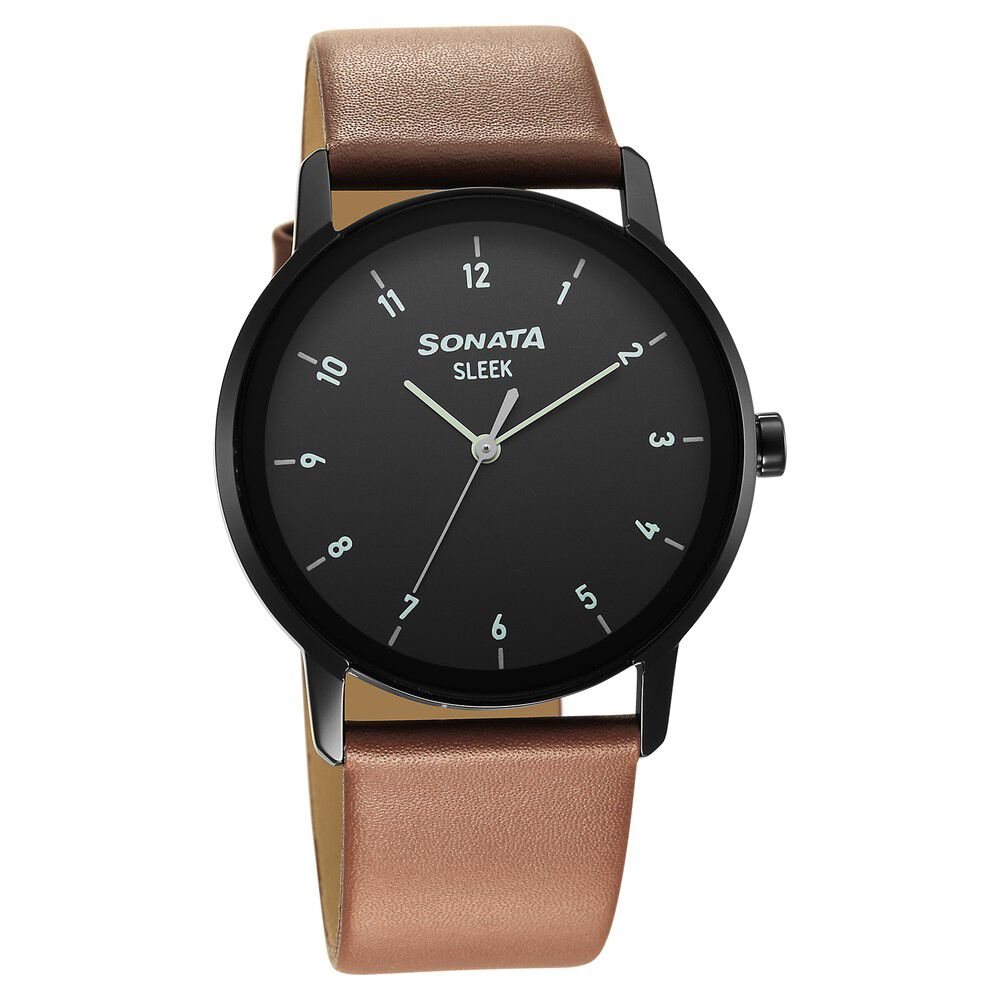 Buy Online Sleek Black Dial Analog Watch for Men 7147nl01 Titan