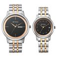 Titan Bandhan Eternal Pair Analog with Date and Green Dial Yellow Gold Stainless Steel Strap Watch for Couples