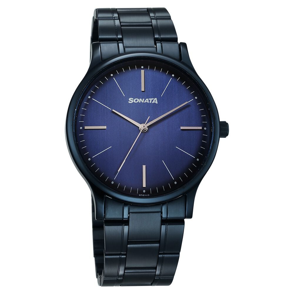 Sonata Aspire Quartz Analog Blue Dial Stainless Steel Strap Watch For Men-picture-24