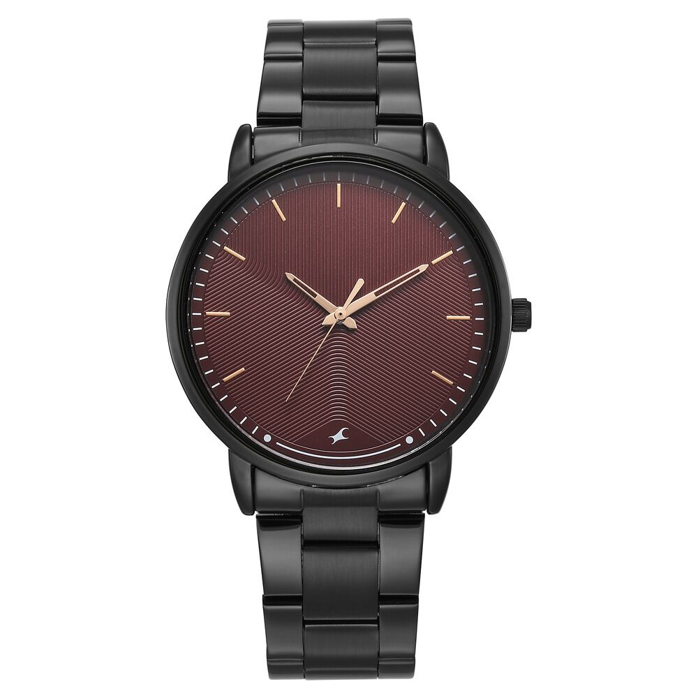 Fastrack Stunners Quartz Analog Maroon Dial Brown Stainless Steel Strap Watch For Guys-image-18