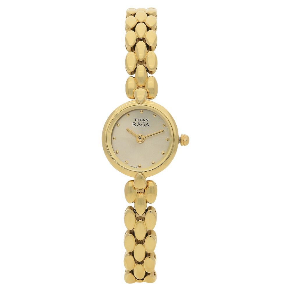 Buy Online Titan Raga Champagne Dial Women Watch With Metal Strap