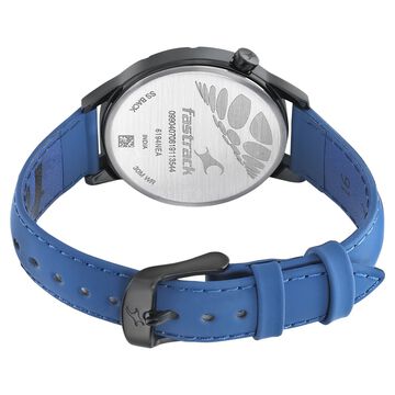 Fastrack Space Rover Quartz Analog with Date Black Dial Leather Strap Watch for Girls