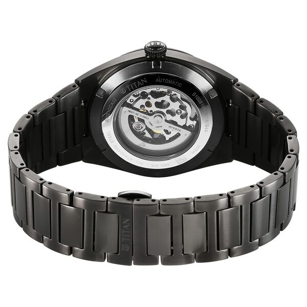 Titan Nexus Skeletal Automatic Analog with Gun Dial Gun Stainless Steel Strap Watch for Men - image number 5