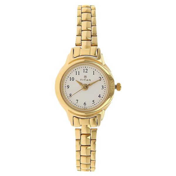 Titan Quartz Analog White Dial Stainless Steel Strap Watch for Women - image number 0
