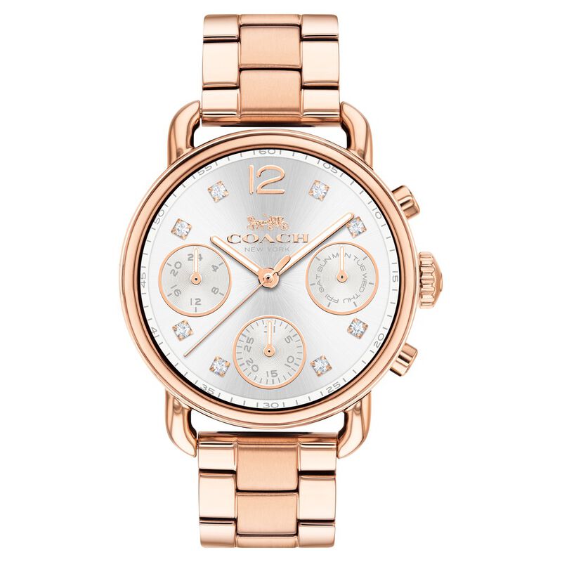 Buy Online Coach Quartz Multifunction Silver Dial Watch for Women ...