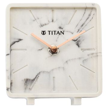 Titan Contemporary Marble Texture Table Clock 12.5 x 12.5 cm (Small)