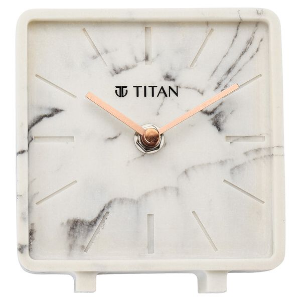 Titan Contemporary Marble Texture Table Clock 12.5 x 12.5 cm (Small) - image number 1