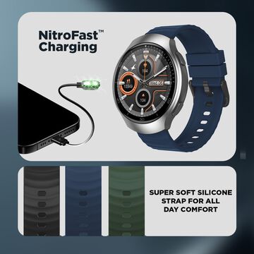 Fastrack VOX CirQ Smartwatch 3.5CM Ultra Vu Display, AI Watcface,AI Chat, 24/7 Health Suite, IP68, Multiple Menu Styles