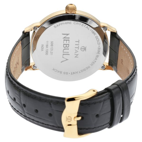 Titan Nebula Quartz Analog 18 Karat Solid Gold Watch for Men - image number 4