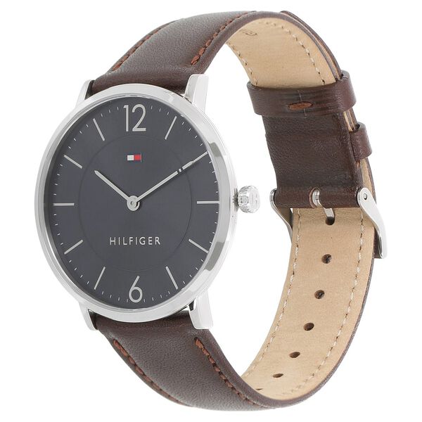 Tommy Hilfiger Quartz Analog Grey Dial Leather Strap Watch for Men - image number 1