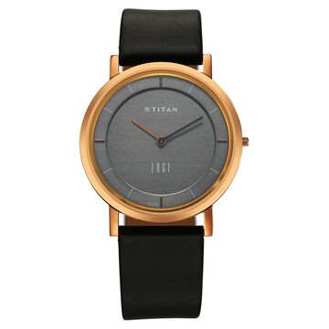 Titan Quartz Analog Anthracite Dial Leather Strap Watch for Men