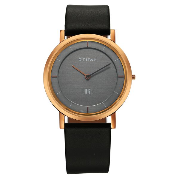 Titan Quartz Analog Anthracite Dial Leather Strap Watch for Men - image number 0