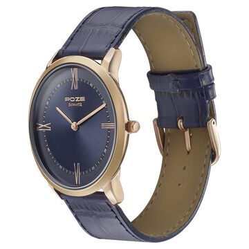 Sonata Poze Quartz Analog Blue Dial Leather Strap Watch for Men