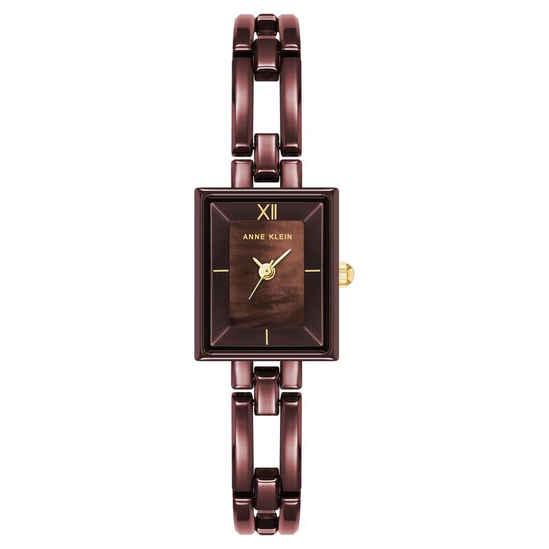 Anne Klein Quartz Analog Brown Dial Brown Ceramic Strap Watch For Women