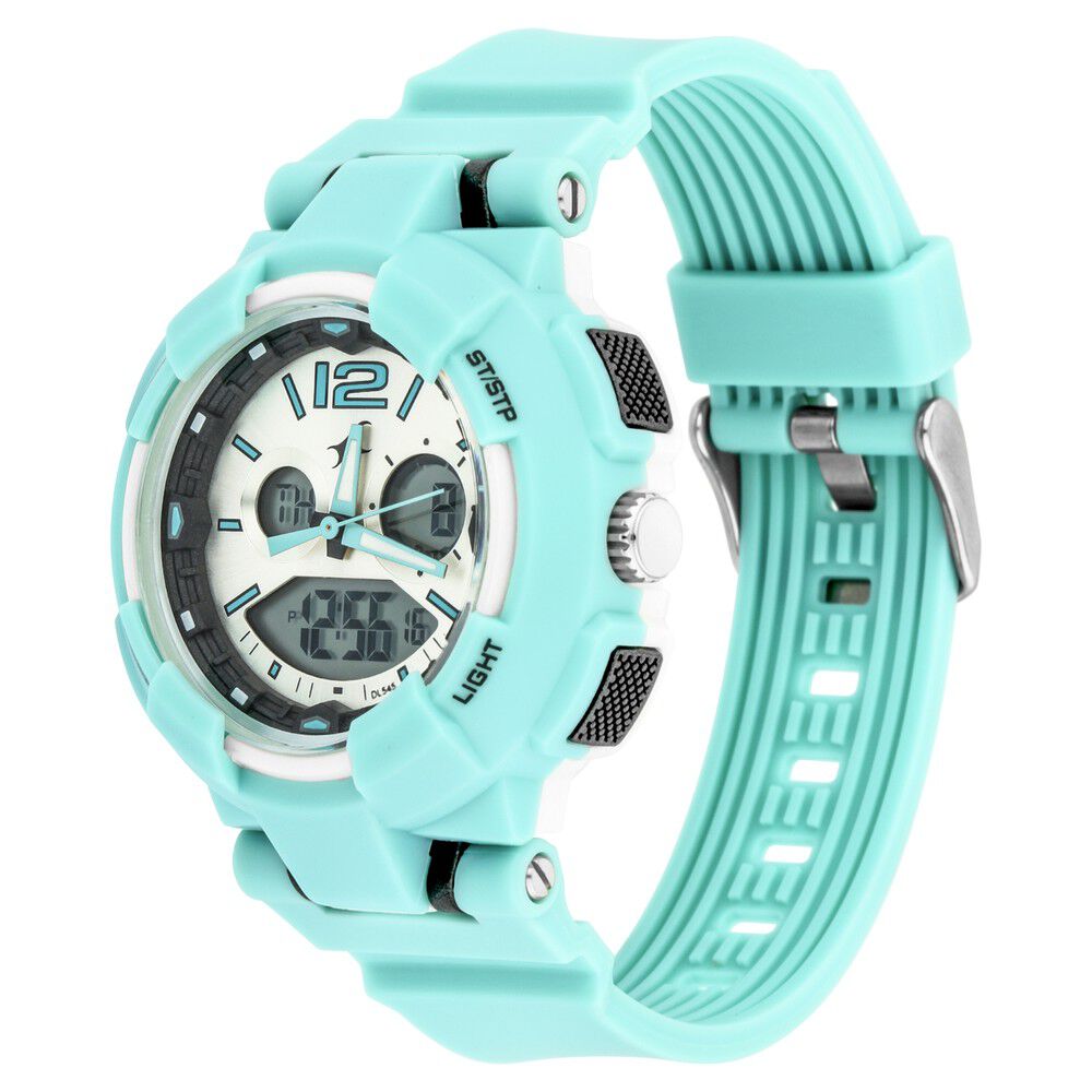 Fastrack Street Line Quartz Analog Digital Silver Dial PU Strap Watch for Girls