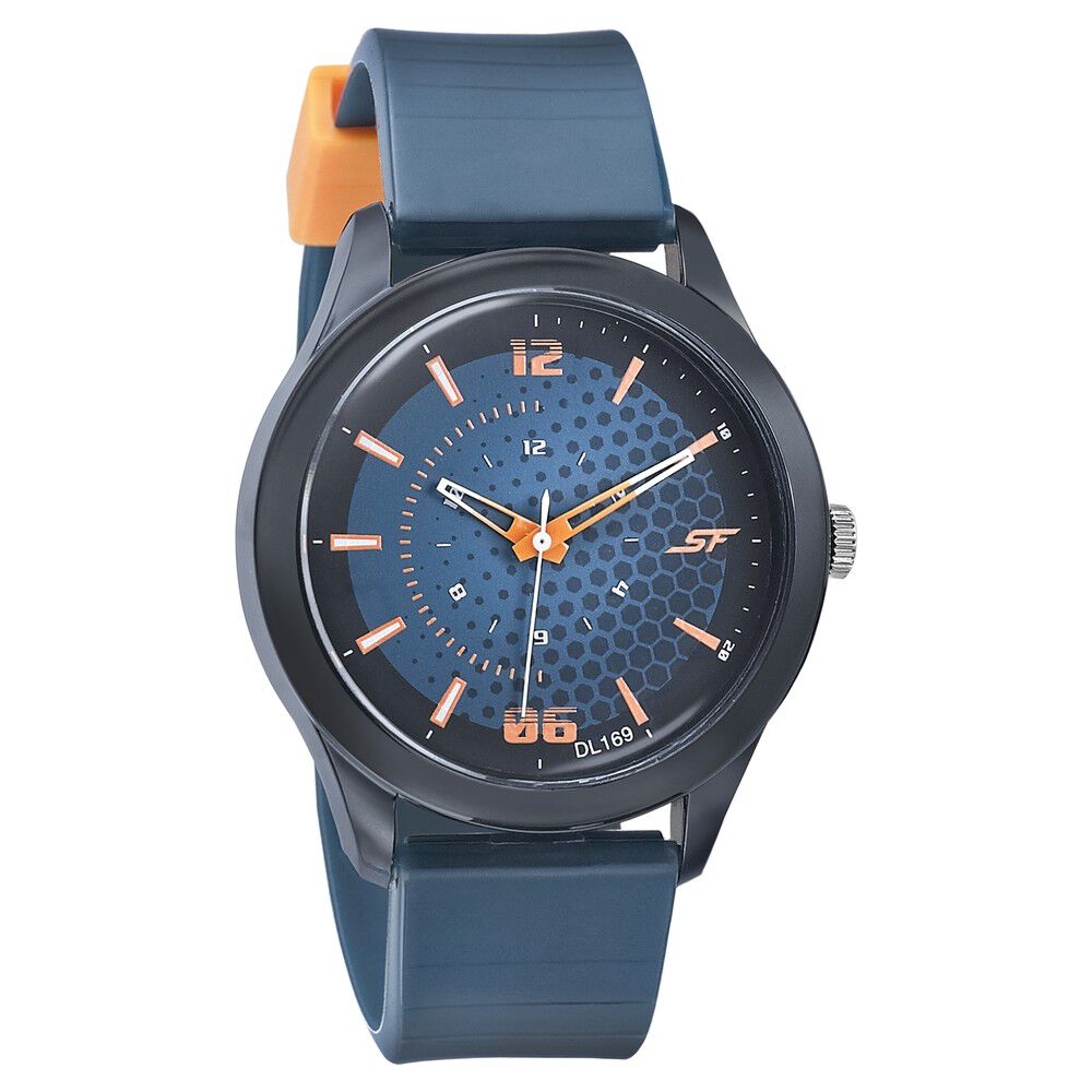 Buy Online SF Quartz Analog Blue Dial PU Strap Watch for Men ns77007pp05 Titan