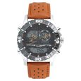 Fastrack Quartz Analog Digital Grey Dial Leather Strap Watch for Guys - image number 0