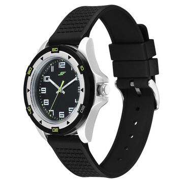 SF Sporty Analogs Quartz Analog Black Dial Black Plastic Strap Watch For Men