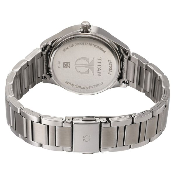 Titan Sparkle Anthracite Dial Analog with Date Stainless Steel Strap Watch for Women - image number 4