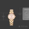 Titan Workday Edit Quartz Analog Pink Dial Rose Gold Stainless Steel Strap Watch For Women - image number 3