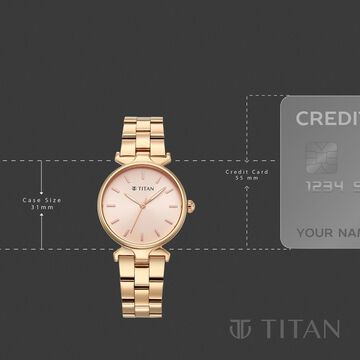 Titan Workday Edit Quartz Analog Pink Dial Rose Gold Stainless Steel Strap Watch For Women