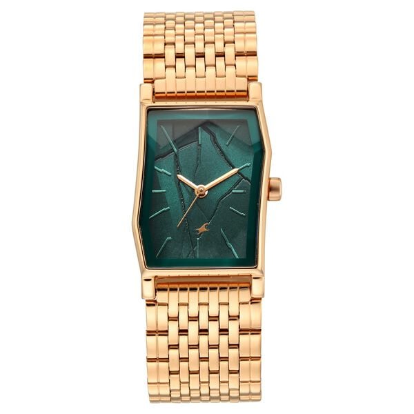 Fastrack Oceanyx 2.0 Analog Watch for Women with Dark Green Dial & Rose Gold Metal Strap - image number 0