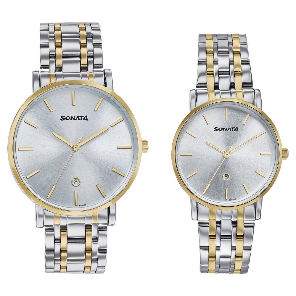 【lovetina】 Buy Online Sonata Wedding Edit Quartz Analog with Date Silver Dial