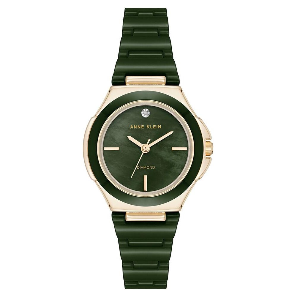 Anne Klein Quartz Analog Green Dial Green Ceramic Strap Watch For Women-image-13