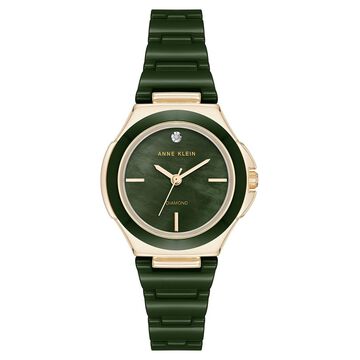 Anne Klein Quartz Analog Green Dial Green Ceramic Strap Watch For Women