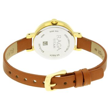 Titan Raga Viva Champagne Dial Women Watch With Leather Strap