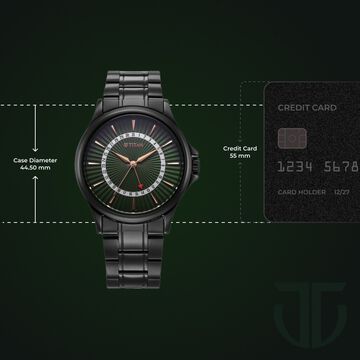 Titan Karishma Quartz Analog with Date Green Dial Stainless Steel Strap Watch For Men