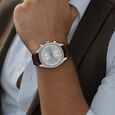 Titan Quartz Multifunction Silver Dial Leather Strap Watch for Men - image number 4