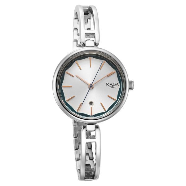 Titan Raga Viva Silver Dial Metal Strap Watch for Women - image number 0