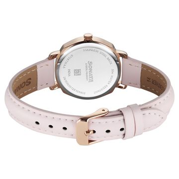 Sonata Eternia Quartz Analog Pink Dial Leather Strap Watch For Women