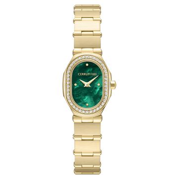 Cerruti 1881 Quartz Analog Green Dial Golden Colour Stainless Steel Strap Watch For Women