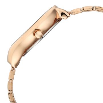 Fastrack Gelato rosegold multifunction metal strap watch with Caramel dial for Girls