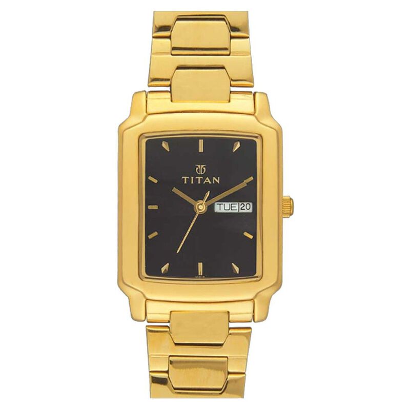 Titan Quartz Analog with Day and Date Black Dial Watch for Men