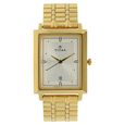 Titan Quartz Analog with Date Champagne Dial Golden Stainless Steel Strap Rectangular Shaped Watch For Men