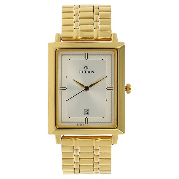 Titan Analog with Date Silver Dial Quartz Stainless Steel StrapMens - image number 0