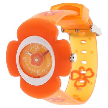 Zoop By Titan Quartz Analog Orange Dial PU Strap Watch for Kids