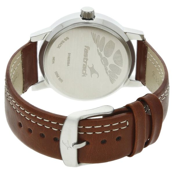 Fastrack Bare Basics Quartz Analog Black Dial Leather Strap Watch for Guys - image number 3