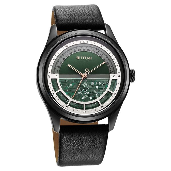 Titan Engineer Exclisives Black Dial Analog Leather Strap Watch for Men - image number 0