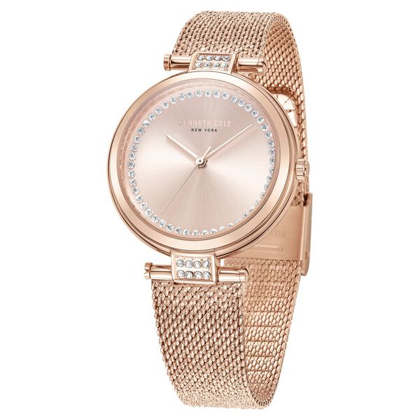 Kenneth Cole Quartz Analog Rose Gold Dial Stainless Steel Strap Watch for Women - image number 1